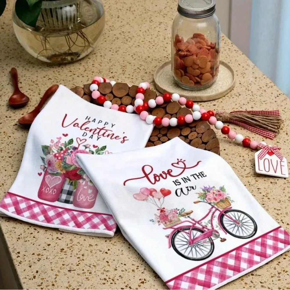 Valentine's Day Kitchen Towels Set of 2
